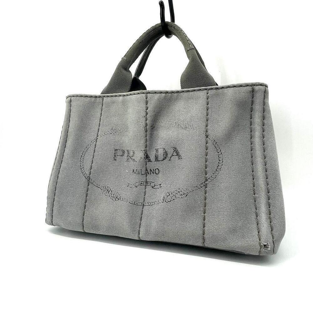 Prada Canapa handbag striped denim triangular